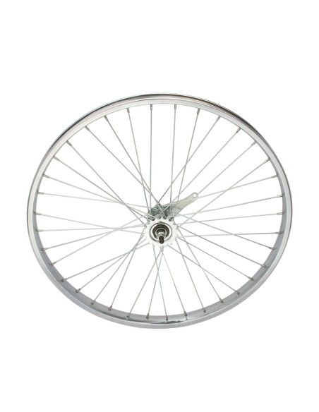 26 x 2.125 Steel Coaster Wheel W/Liner 36 Spoke 12g UCP 3/8 Axle Single Wall Chrome.